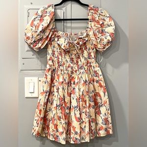 Abercrombie Smocked Mini Floral Dress in Medium Petite